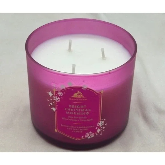Bath & Body Works Bright Christmas Morning 3-Wick‎ Candle Berry Apple Orange NIB - Picture 3 of 6